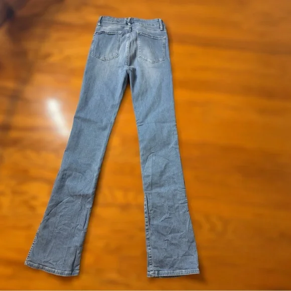 Frame Le Super High Mini Boot Slit-Hem Jeans In Danbury 26 - Picture 5 of 12